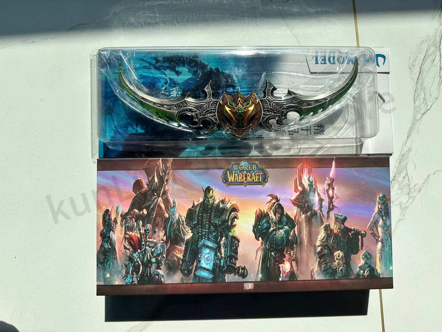 World of Warcraft 29cm Warglaive of Azzinoth Burning Legion Illidan Stormrage Metal Katana Model Blunt Weapon Game Toy Boys Gift