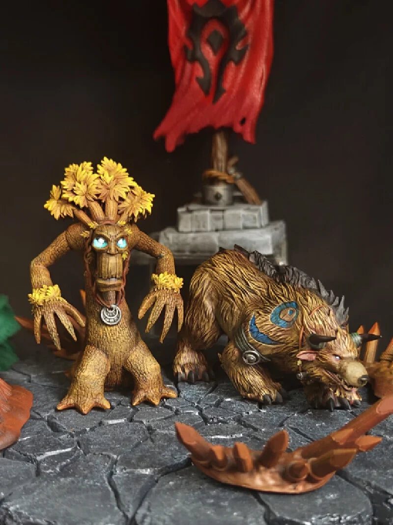 World of Warcraft Model Night Elf Dryad Bear Painting Finished War Chess Figure model toy