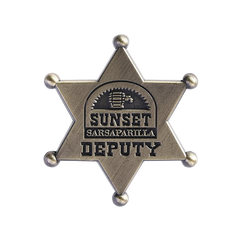 Fallout New Vegas Pin Sunset Sarsaparilla Deputy Badge Western Style Brooch Video Game Merch for Cosplay Backpack