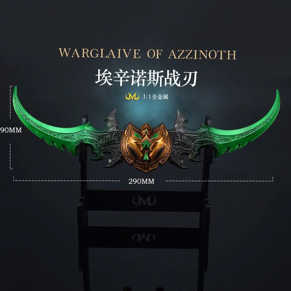 World of Warcraft 29cm Warglaive of Azzinoth Burning Legion Illidan Stormrage Metal Katana Model Blunt Weapon Game Toy Boys Gift