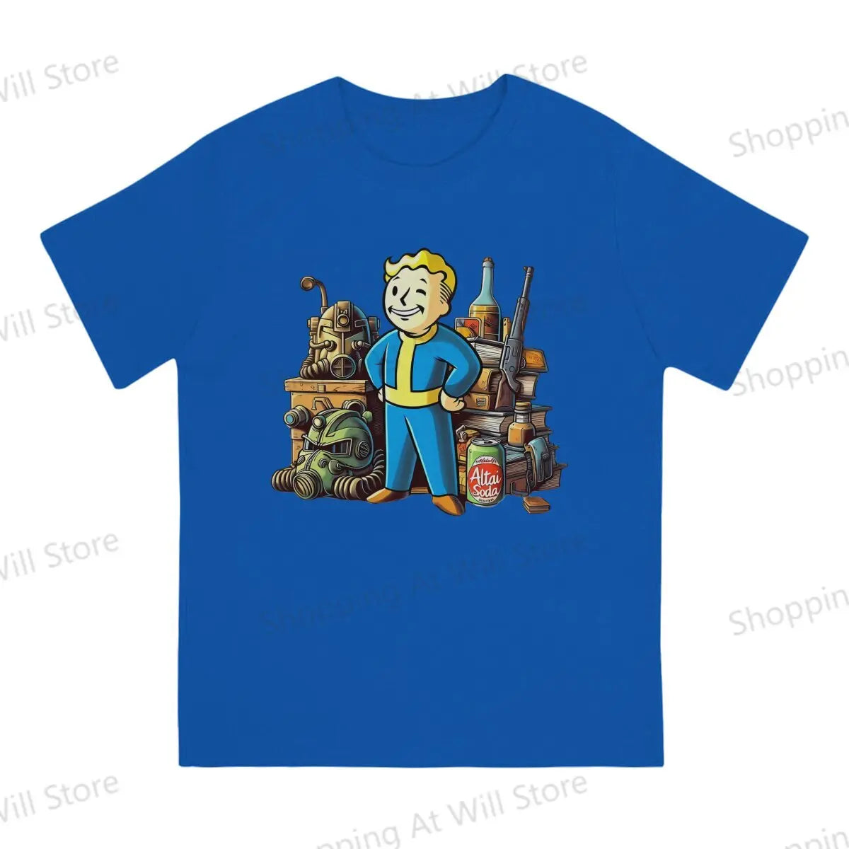 Tops 100% Cotton Fun Fashion Wasteland Cache Men's and women's T-shirts Fallouts Short sleeved fun print