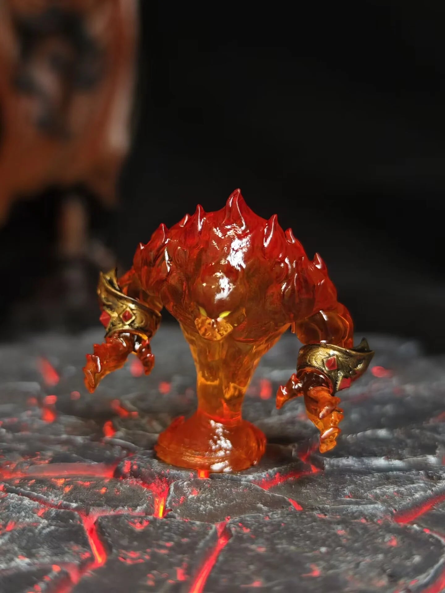 World of Warcraft Mini Figure - Painted Model Display Chess Piece Fire Water Earth Elementals Collectible Toy