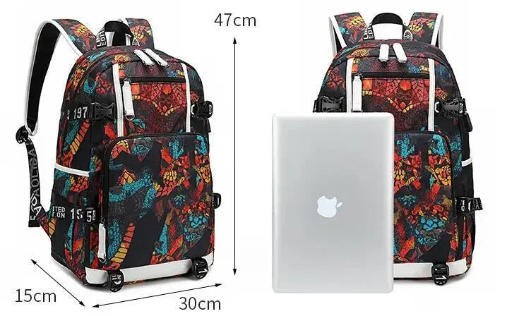 Star Wars Student Backpack Anime Cartoon Teen Personality Creative Casual Fashion Simple Computer USB Rechargeable Travel Bag