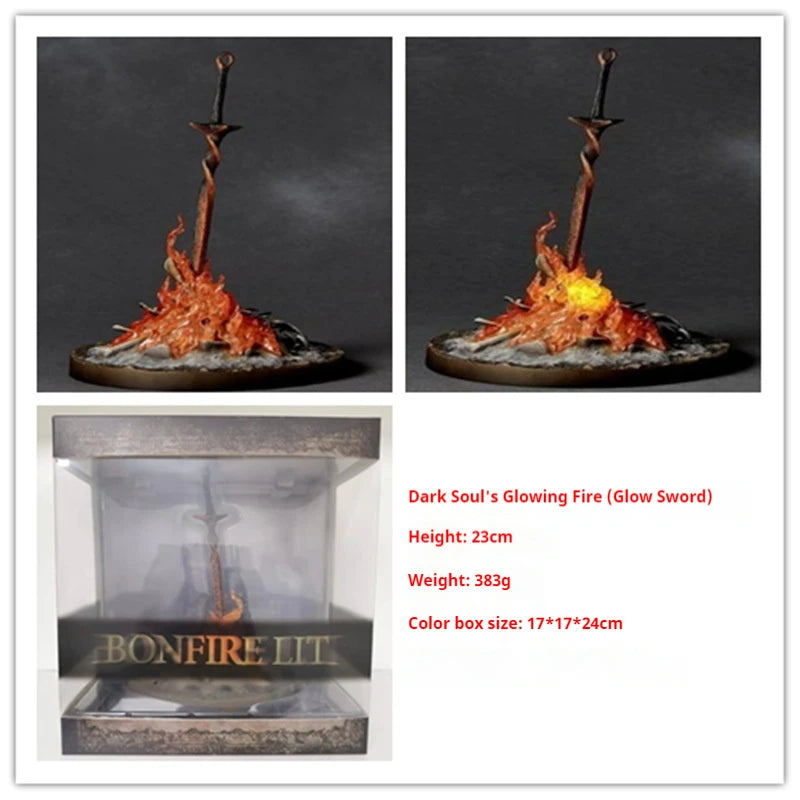 23cm Dark Souls Bonfire Lightsaber Action Figure Game Peripheral Collectible Toy Models Desktop Decorations Birthday Gift