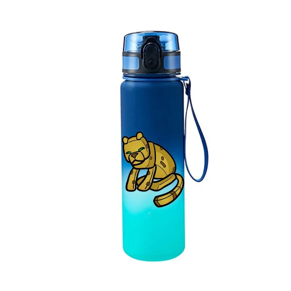 650ML Minecraft Pixel Style Characters Steve Portable Water Cup Large Capacity Sports Outdoor Plastic Leak-proof Water Bottle