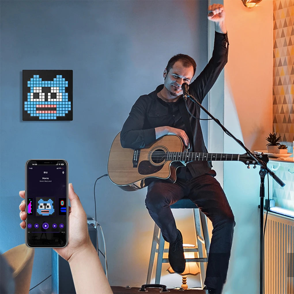LED Pixel Matrix Bluetooth Smart Display 16x16 RGB Digital Lamp Panel DIY Art Display Gaming Anime Room Decor Frame APP Control