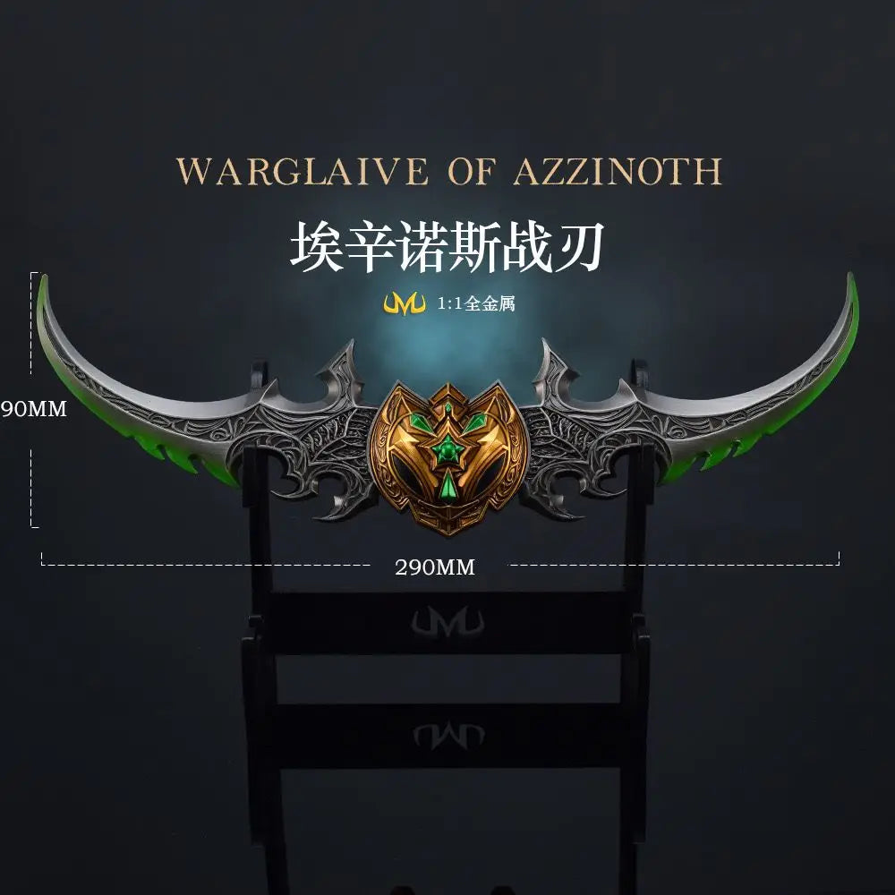 World of Warcraft 29cm Warglaive of Azzinoth Burning Legion Illidan Stormrage Metal Katana Model Blunt Weapon Game Toy Boys Gift