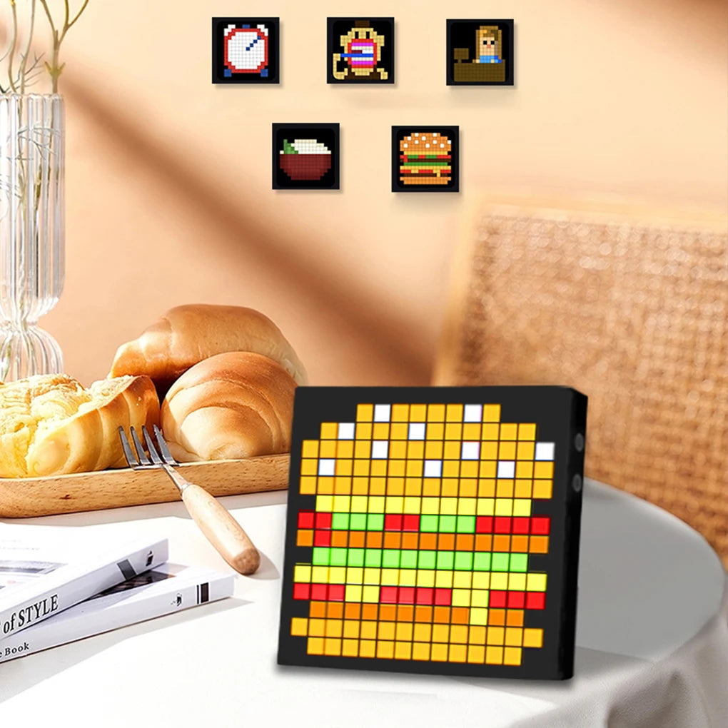LED Pixel Matrix Bluetooth Smart Display 16x16 RGB Digital Lamp Panel DIY Art Display Gaming Anime Room Decor Frame APP Control