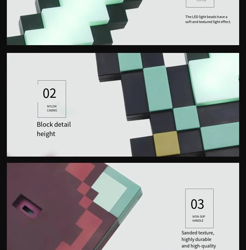Minecraft sword night light decoration colour changer sword game peripheral gift model table lamp gift for children