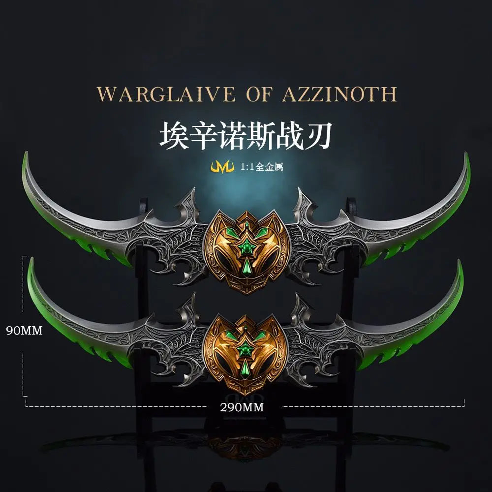 World of Warcraft 29cm Warglaive of Azzinoth Burning Legion Illidan Stormrage Metal Katana Model Blunt Weapon Game Toy Boys Gift
