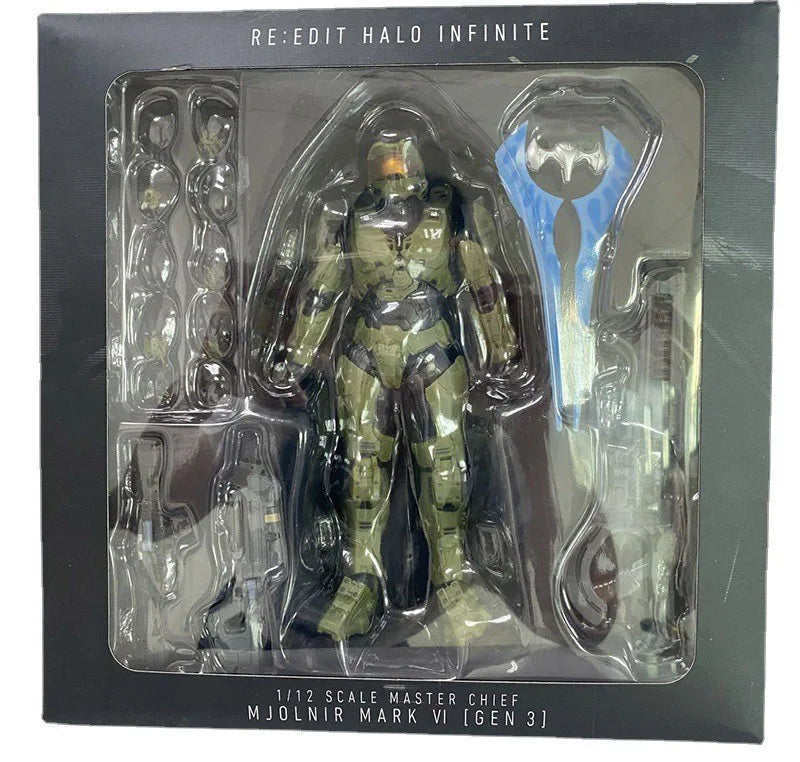 18CM RE:EDIT Reach 1/12 SCALE MASTER CHIEF MJOLNIR MARK V1 Articulated Action Figures Desktop ornament Decor Boy Trend Toys Gift