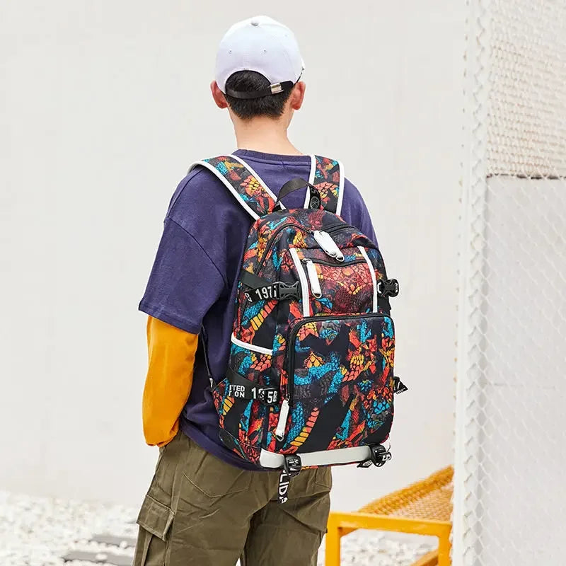 Star Wars Student Backpack Anime Cartoon Teen Personality Creative Casual Fashion Simple Computer USB Rechargeable Travel Bag