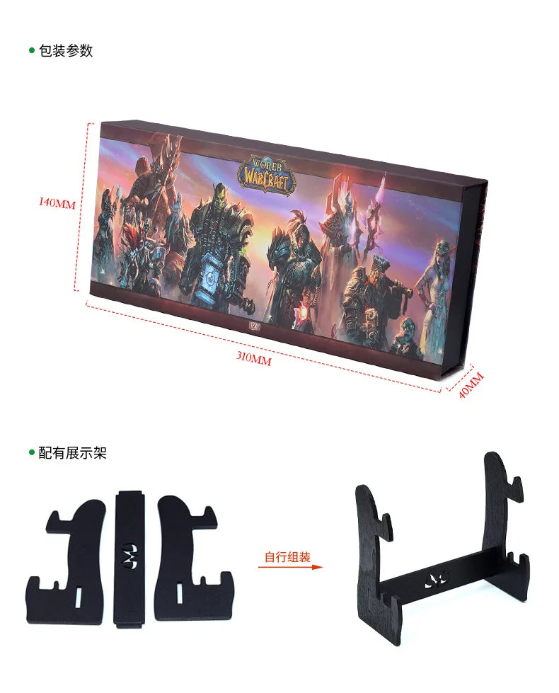 World of Warcraft 29cm Warglaive of Azzinoth Burning Legion Illidan Stormrage Metal Katana Model Blunt Weapon Game Toy Boys Gift