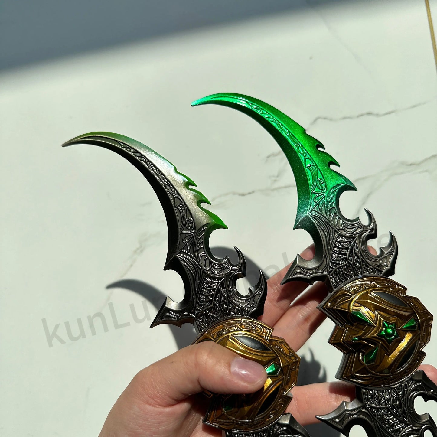 World of Warcraft 29cm Warglaive of Azzinoth Burning Legion Illidan Stormrage Metal Katana Model Blunt Weapon Game Toy Boys Gift