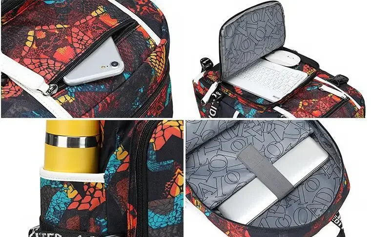 Star Wars Student Backpack Anime Cartoon Teen Personality Creative Casual Fashion Simple Computer USB Rechargeable Travel Bag
