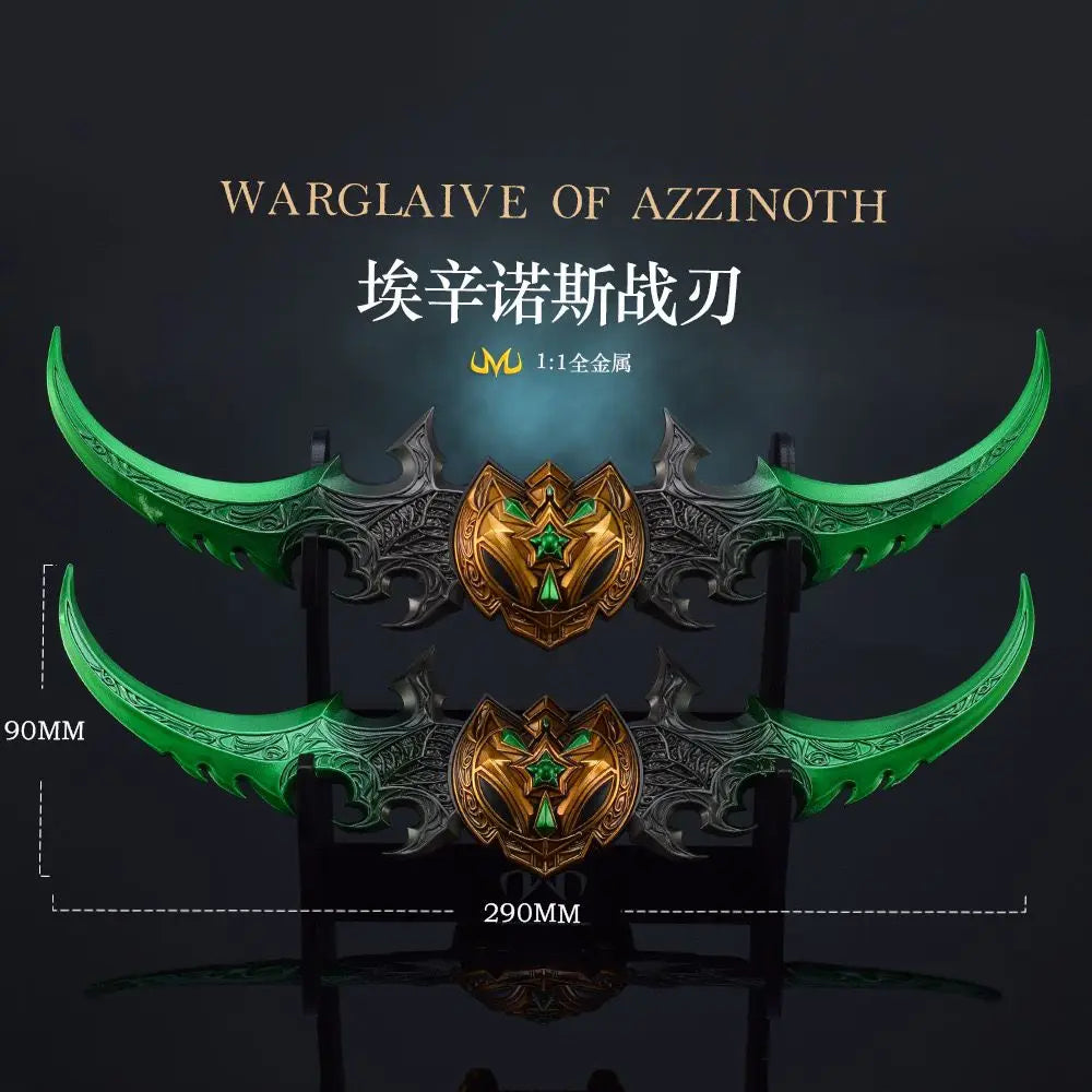World of Warcraft 29cm Warglaive of Azzinoth Burning Legion Illidan Stormrage Metal Katana Model Blunt Weapon Game Toy Boys Gift