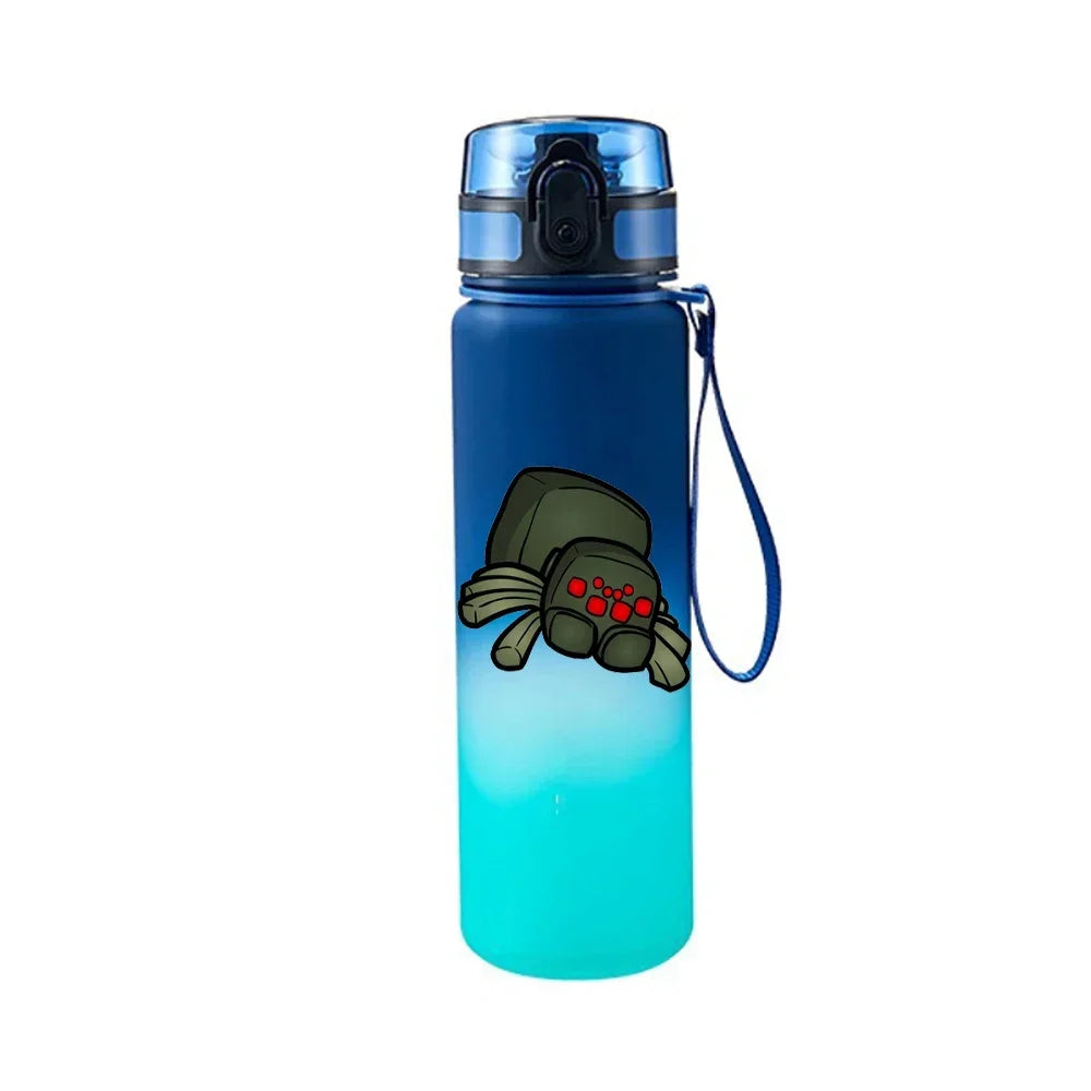 650ML Minecraft Pixel Style Characters Steve Portable Water Cup Large Capacity Sports Outdoor Plastic Leak-proof Water Bottle