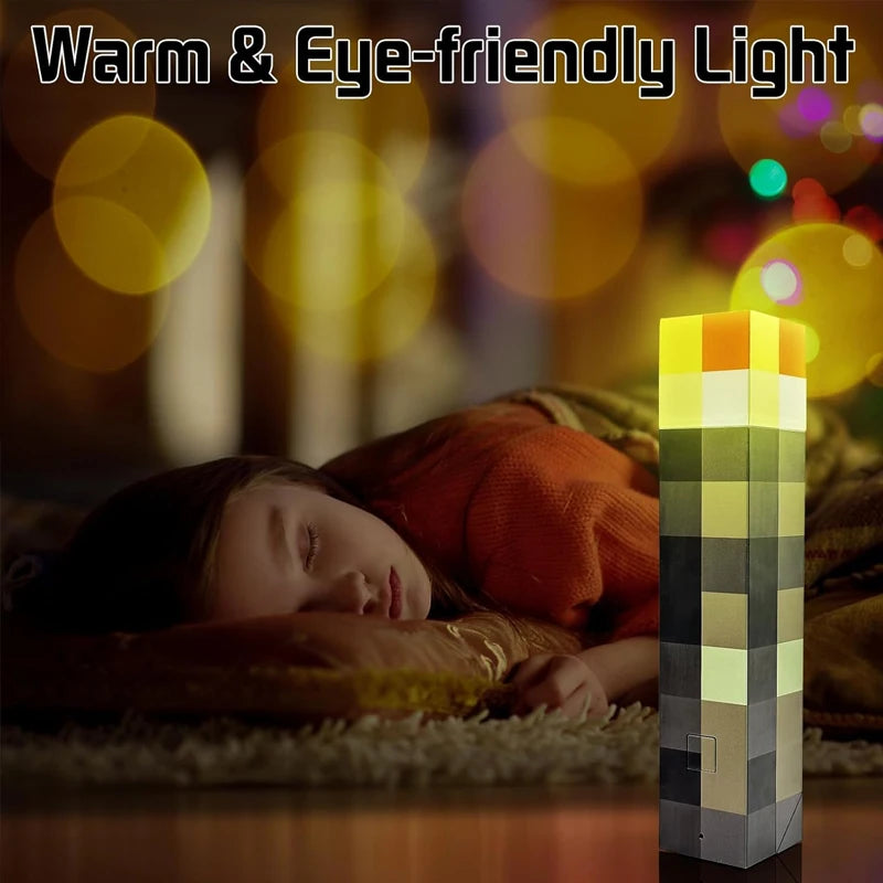 MC Game Medicine Bottle LED Night Light Game Creative Toy Lamp Rechargeable Bedroom Bedside Decoration for Kids Bedside Lamp