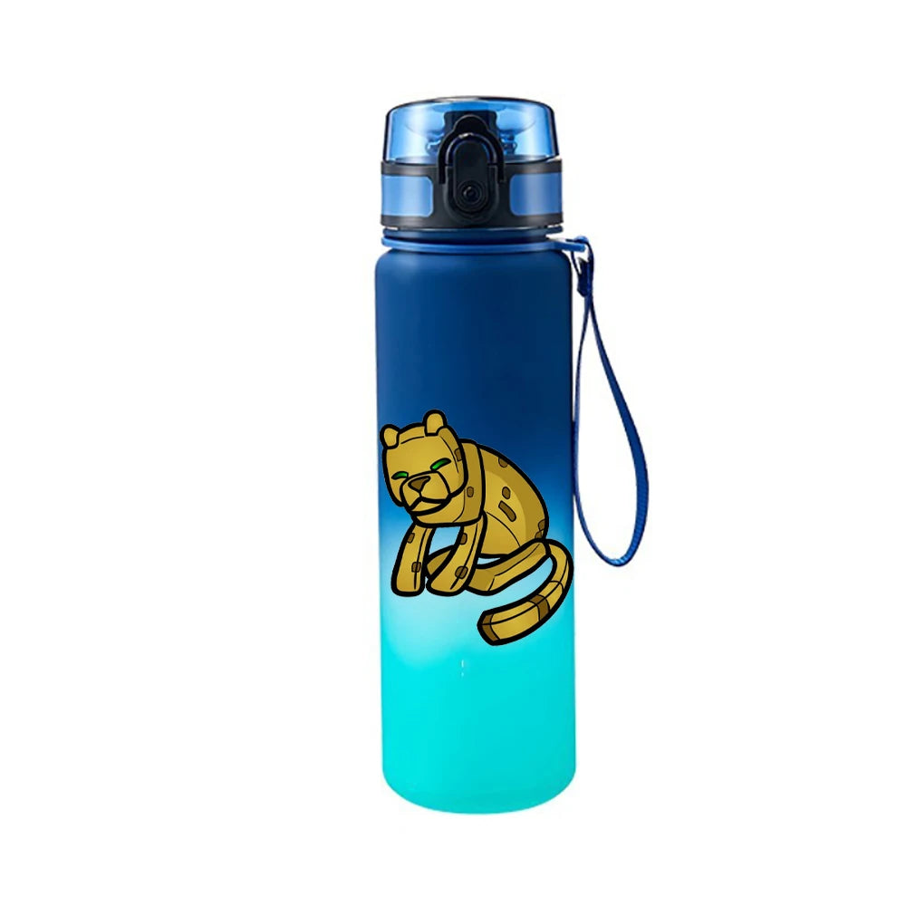 650ML Minecraft Pixel Style Characters Steve Portable Water Cup Large Capacity Sports Outdoor Plastic Leak-proof Water Bottle