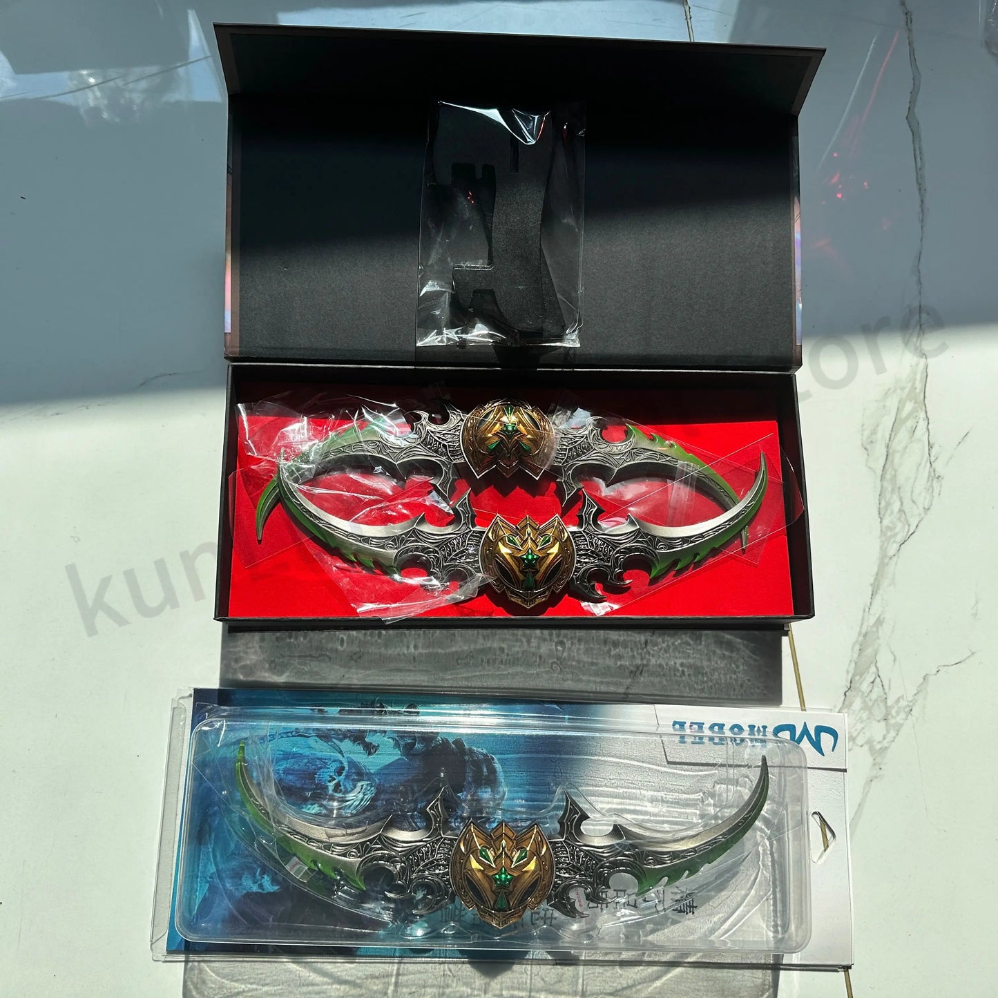 World of Warcraft 29cm Warglaive of Azzinoth Burning Legion Illidan Stormrage Metal Katana Model Blunt Weapon Game Toy Boys Gift