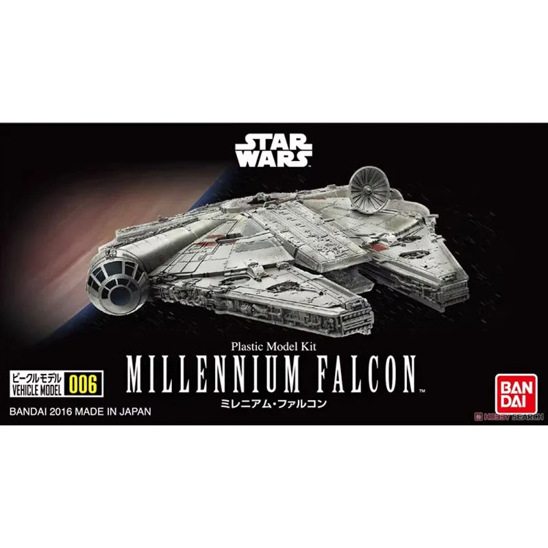 Bandai Original Star Wars Anime Figure VEHICLE MODEL 006 Millennium Falcon Action Figure Toys Model Ornaments Gifts for Children