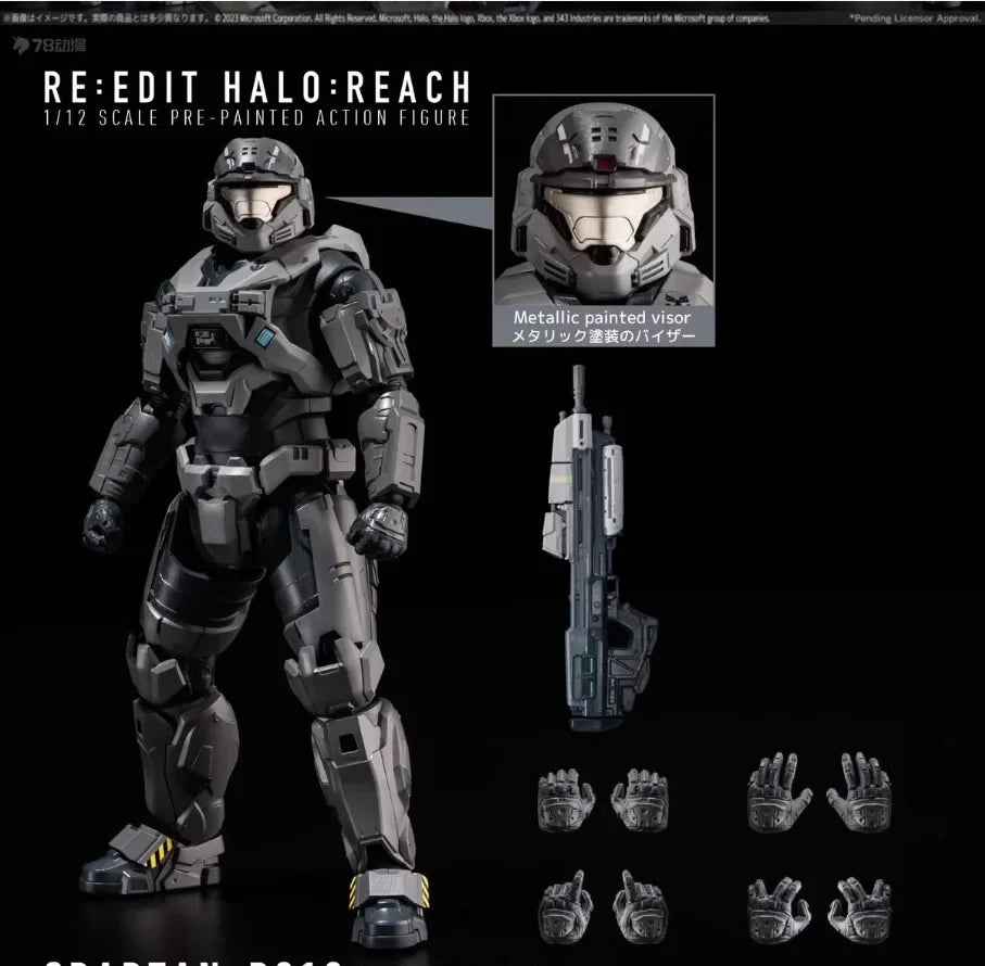 1/12 Noble Six figures Spartan-B312 action anime figure Halo:Reach figurine Room Decoration Christmas Gift for kids toys