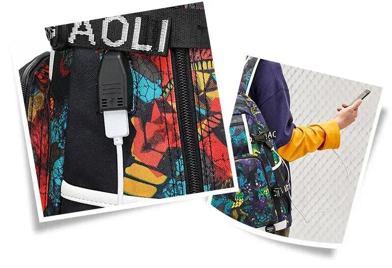 Star Wars Student Backpack Anime Cartoon Teen Personality Creative Casual Fashion Simple Computer USB Rechargeable Travel Bag