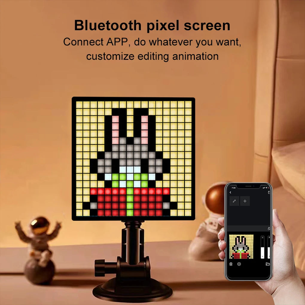 LED Pixel Matrix Bluetooth Smart Display 16x16 RGB Digital Lamp Panel DIY Art Display Gaming Anime Room Decor Frame APP Control