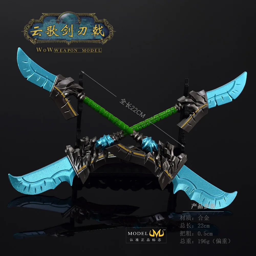 22cm/8.66in World of Warcrafts Game Peripheral Weapon Models Swords Halberds Metal Zinc Alloy Crafts Toys Ornament Figurines Boy