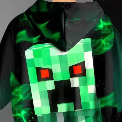 2pcs Minecraft Creeper Children's Hoodies Set Winter Spring Boys Casual Sweatshirts Long Sleeves Pants Fashion Sports Tracksuits