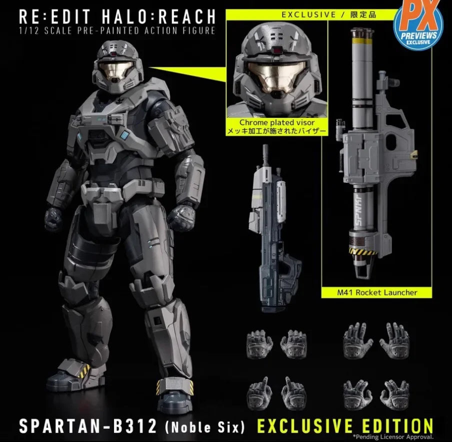 1/12 Noble Six figures Spartan-B312 action anime figure Halo:Reach figurine Room Decoration Christmas Gift for kids toys