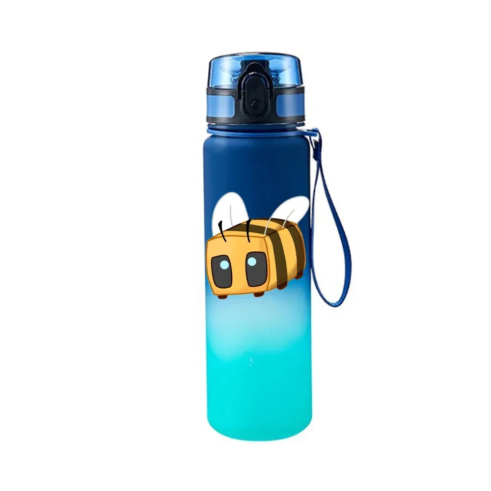 650ML Minecraft Pixel Style Characters Steve Portable Water Cup Large Capacity Sports Outdoor Plastic Leak-proof Water Bottle