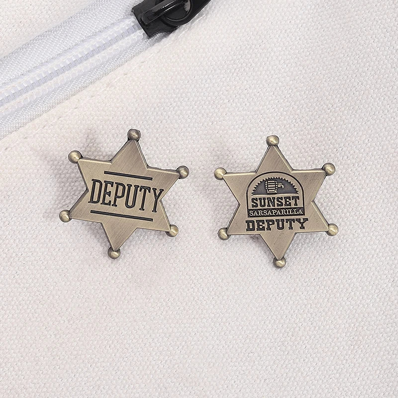 Fallout New Vegas Pin Sunset Sarsaparilla Deputy Badge Western Style Brooch Video Game Merch for Cosplay Backpack