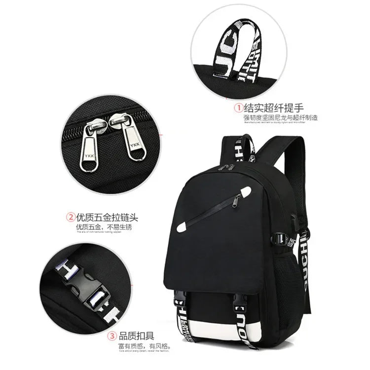 Game Minecraft Waterproof Laptop Backpack Men USB Charging Travel Zombie Creeper Printing Bag Students Adult Birthday Gift Toy