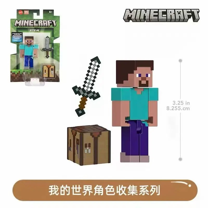 Original Minecraft Game Character Collection Movie Series Same Style Action Figure Model Interactive Toy Boy Birthday Gift