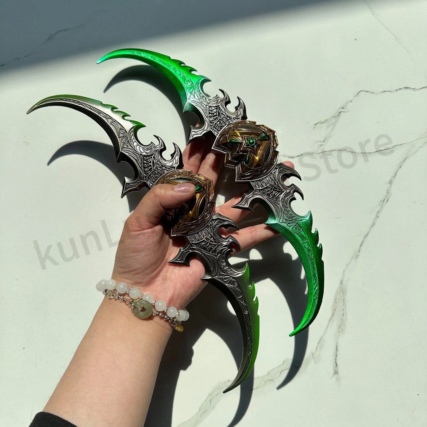 World of Warcraft 29cm Warglaive of Azzinoth Burning Legion Illidan Stormrage Metal Katana Model Blunt Weapon Game Toy Boys Gift