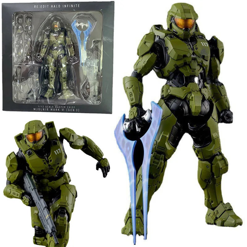 18CM RE:EDIT Reach 1/12 SCALE MASTER CHIEF MJOLNIR MARK V1 Articulated Action Figures Desktop ornament Decor Boy Trend Toys Gift