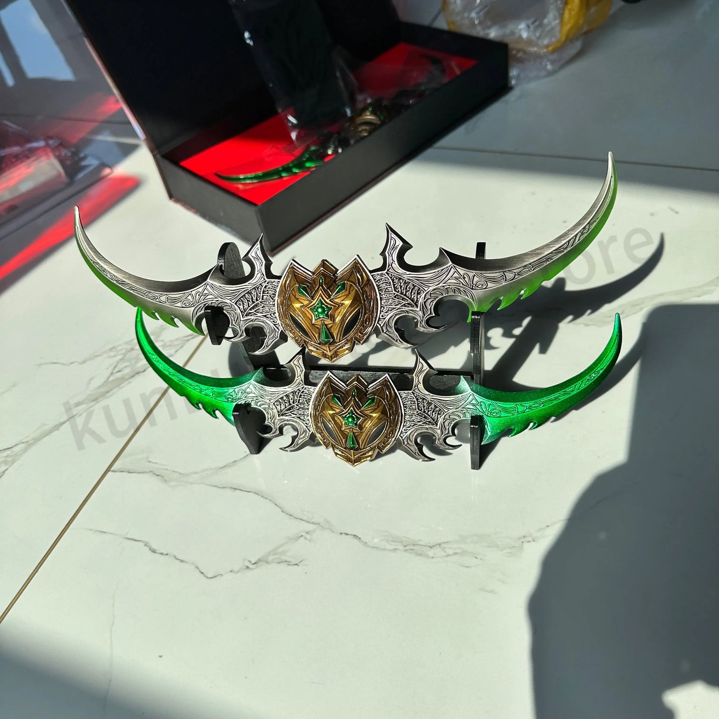 World of Warcraft 29cm Warglaive of Azzinoth Burning Legion Illidan Stormrage Metal Katana Model Blunt Weapon Game Toy Boys Gift