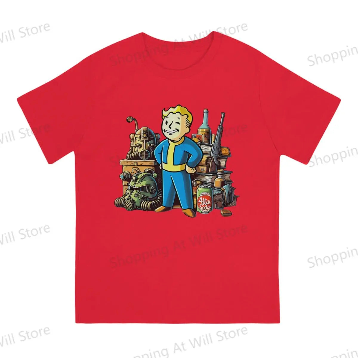 Tops 100% Cotton Fun Fashion Wasteland Cache Men's and women's T-shirts Fallouts Short sleeved fun print