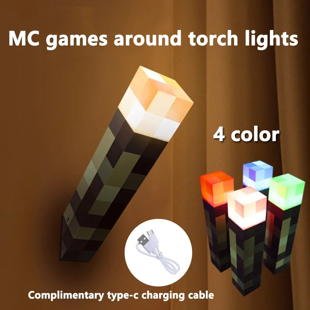 Minecraft sword night light decoration colour changer sword game peripheral gift model table lamp gift for children