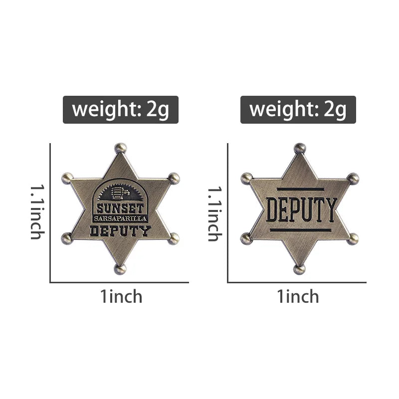 Fallout New Vegas Pin Sunset Sarsaparilla Deputy Badge Western Style Brooch Video Game Merch for Cosplay Backpack