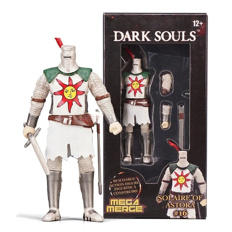 Game Dark Souls Figures Black Knight Artorias Action Figure PVC Movable Collection Solaire of Astora Model Toys for Child's Gift