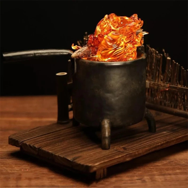 Flame Resin Figurine Dark Souls Bonfire Ornament Creative Desktop Decoration Anime Game Inspired Gift For Home Shelf Display