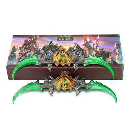 World of Warcraft 29cm Warglaive of Azzinoth Burning Legion Illidan Stormrage Metal Katana Model Blunt Weapon Game Toy Boys Gift