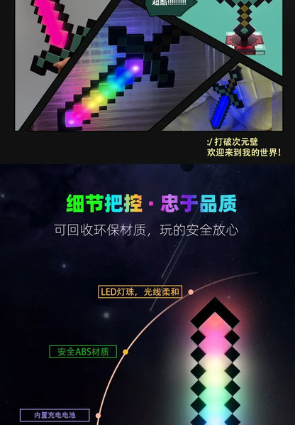 Minecraft sword night light decoration colour changer sword game peripheral gift model table lamp gift for children