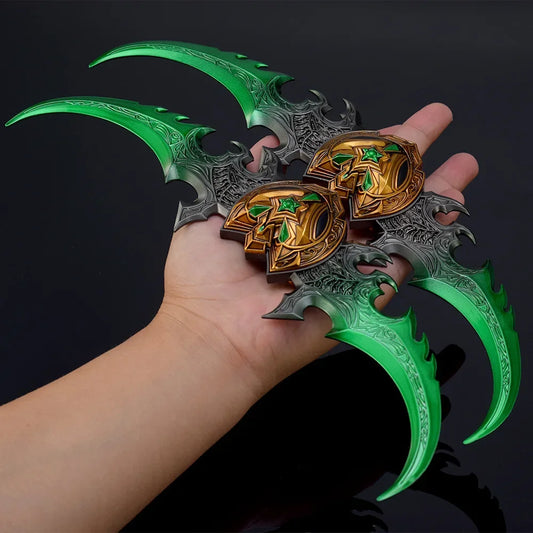 World of Warcraft 29cm Warglaive of Azzinoth Burning Legion Illidan Stormrage Metal Katana Model Blunt Weapon Game Toy Boys Gift