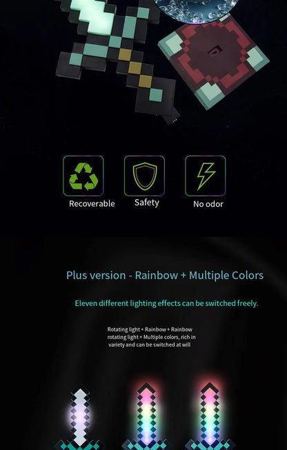 Minecraft sword night light decoration colour changer sword game peripheral gift model table lamp gift for children