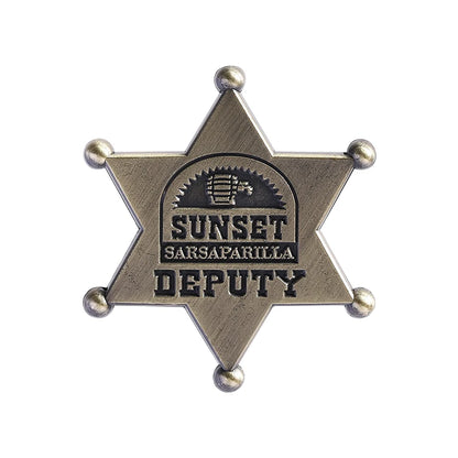 Fallout New Vegas Pin Sunset Sarsaparilla Deputy Badge Western Style Brooch Video Game Merch for Cosplay Backpack
