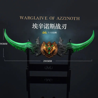 World of Warcraft 29cm Warglaive of Azzinoth Burning Legion Illidan Stormrage Metal Katana Model Blunt Weapon Game Toy Boys Gift