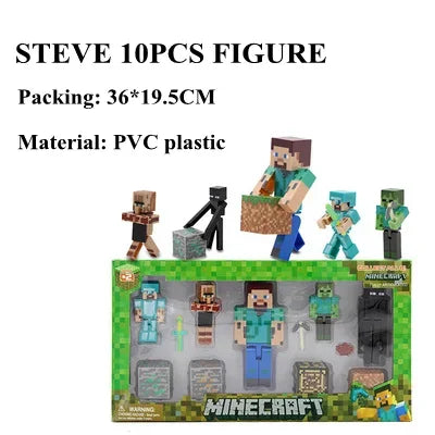 Toy Building Blocks Minecraft Game Character Creeper Weapon Character Model Kids Educational Assembly Playset Birthday Gift